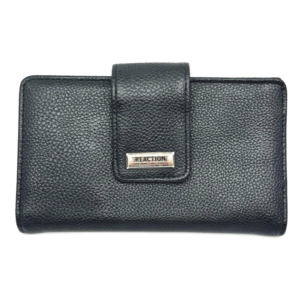 Faux Leather Clutch Wallet Organizer Zip‎ Coin ID Window-Kenneth Cole